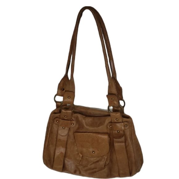 TOSCANI Brown Leather Shoulder Bag - Picture 1 of 7